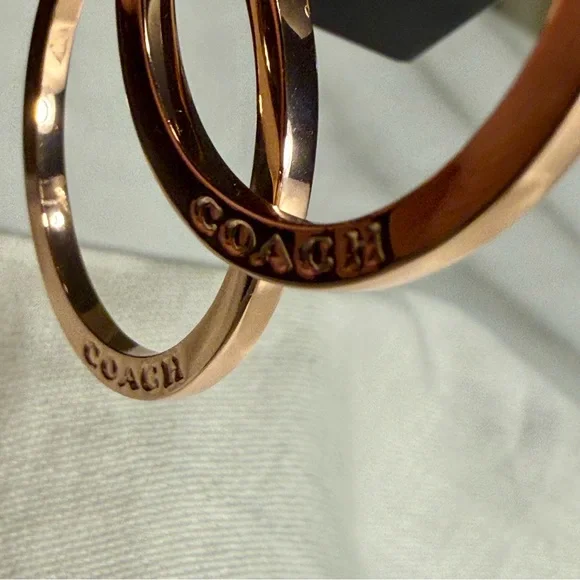 Coach Classic Gold-Tone Hoop Earrings F73022 - Picture 9 of 13